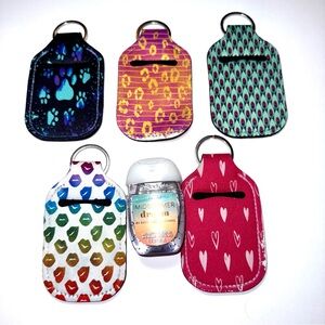 NWOT-Colorful Hand Sanitizer Holder Keychains (5)